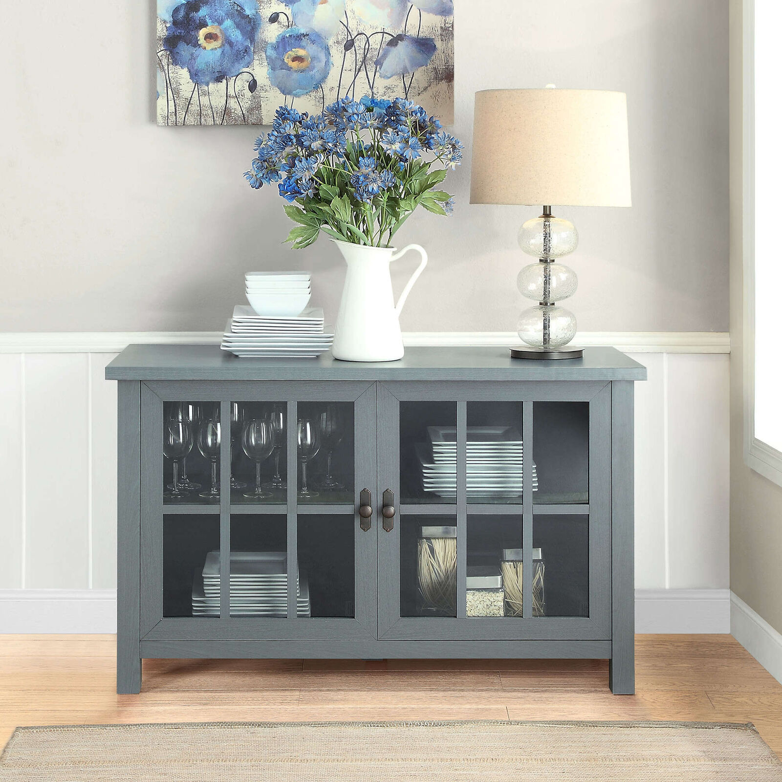 For Tvs Up To 55" Led Shelves Media Console Cabinet Us