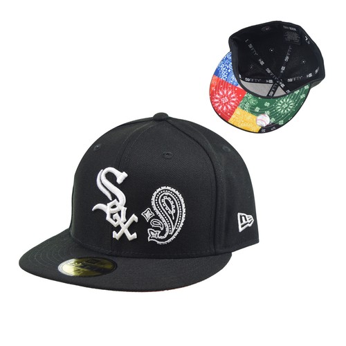 

Мужская приталенная шляпа New Era Chicago White Sox Paisley Pack/Bandana 59Fifty, черная, Black-multi