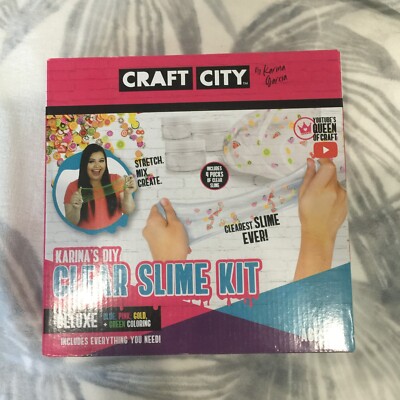 Craft City Karina s DIY Clear Slime Kit Deluxe Multi Color New