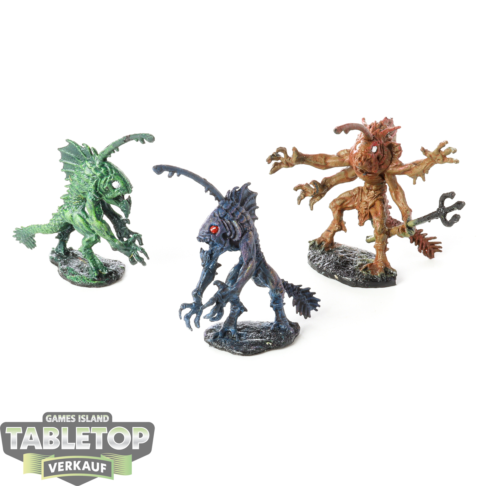 Miniaturen - 3x Tiik: Baron & 2x Warriors - teilweise bemalt