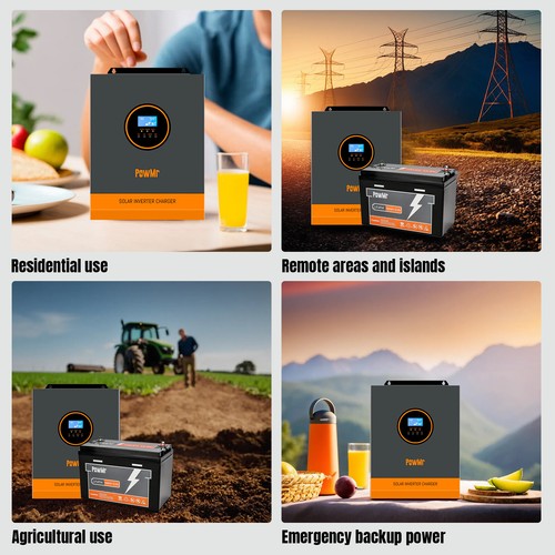 3000W 24V Solar Hybrid Inverter 110Vac 80A MPPT Solar Charger PV 450V Controller