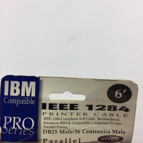 Belkin IEEE 1284 6’ Foot Printer Cable DB25 Male Parallel Cord C1-9