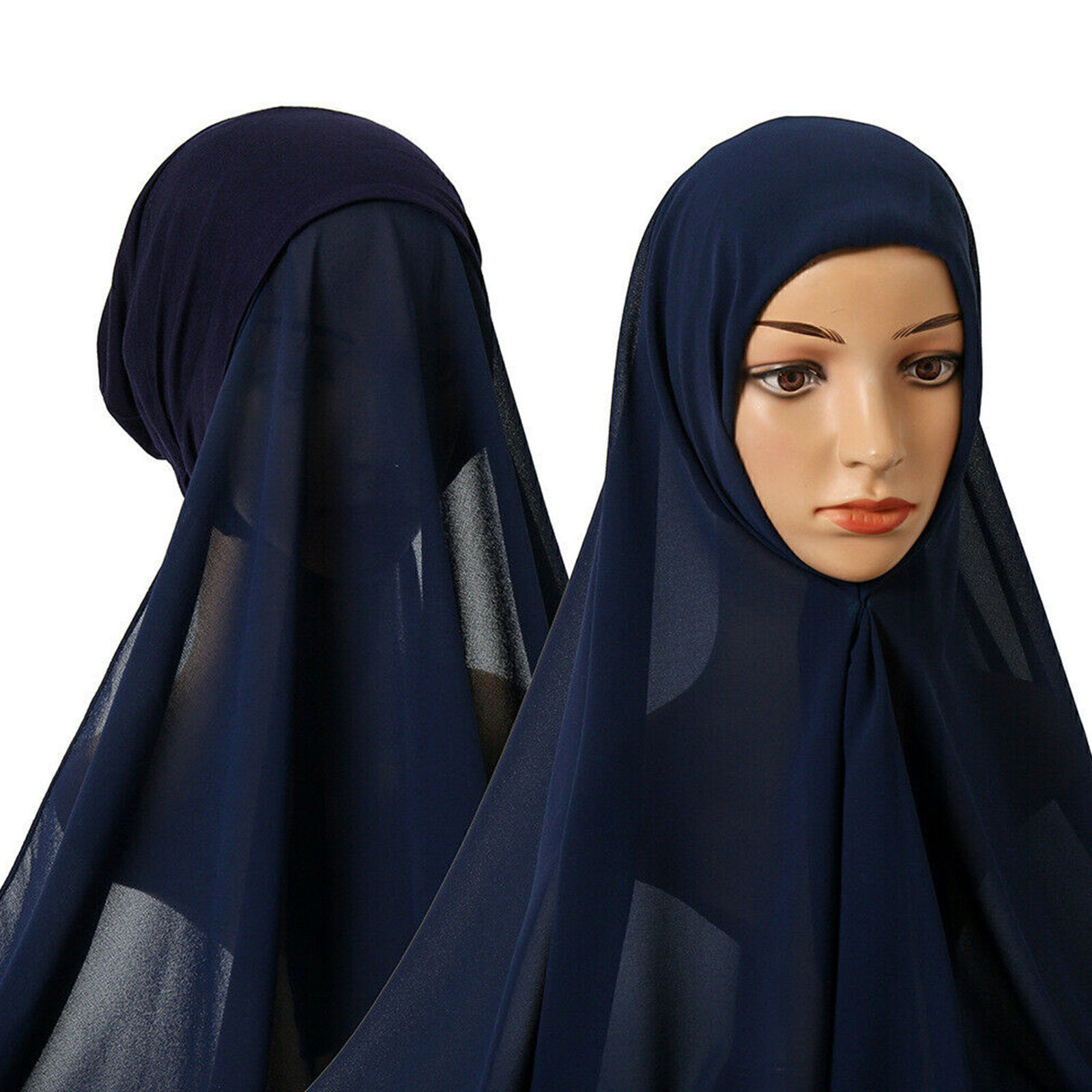 Malesia Copricapo Berretti Turbante Ramadan per le donne di moda Musulmano istantaneo Hijab One Piece Amira Scialli Fascia Khimar Sciarpa Femme