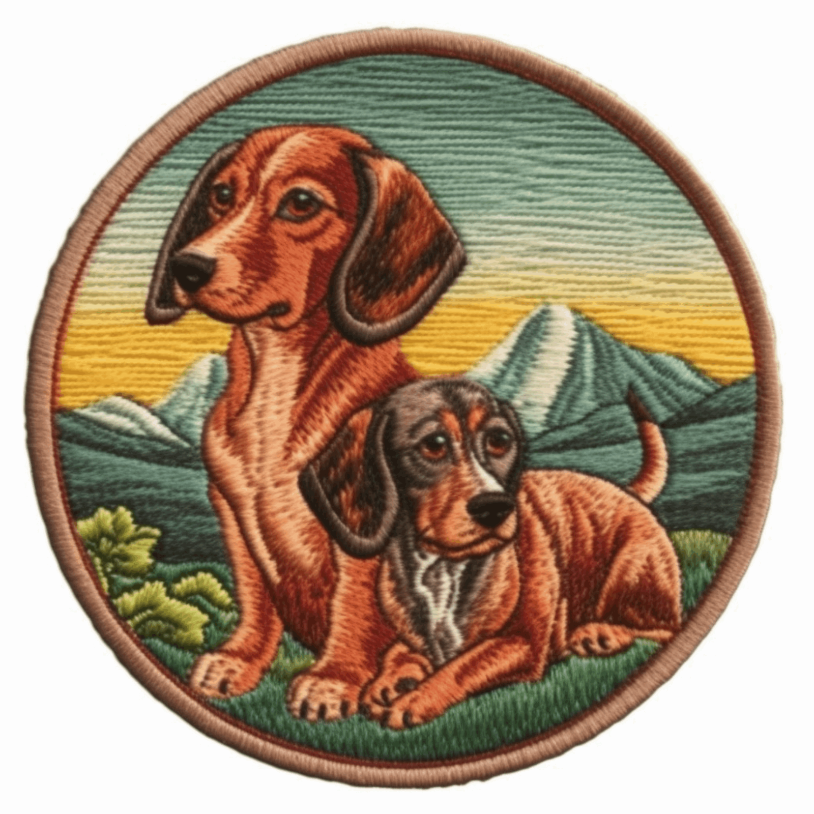 Dachshund Puppy Patch Iron-on Applique Dog Badge Canine K9 Family Pet Decorative