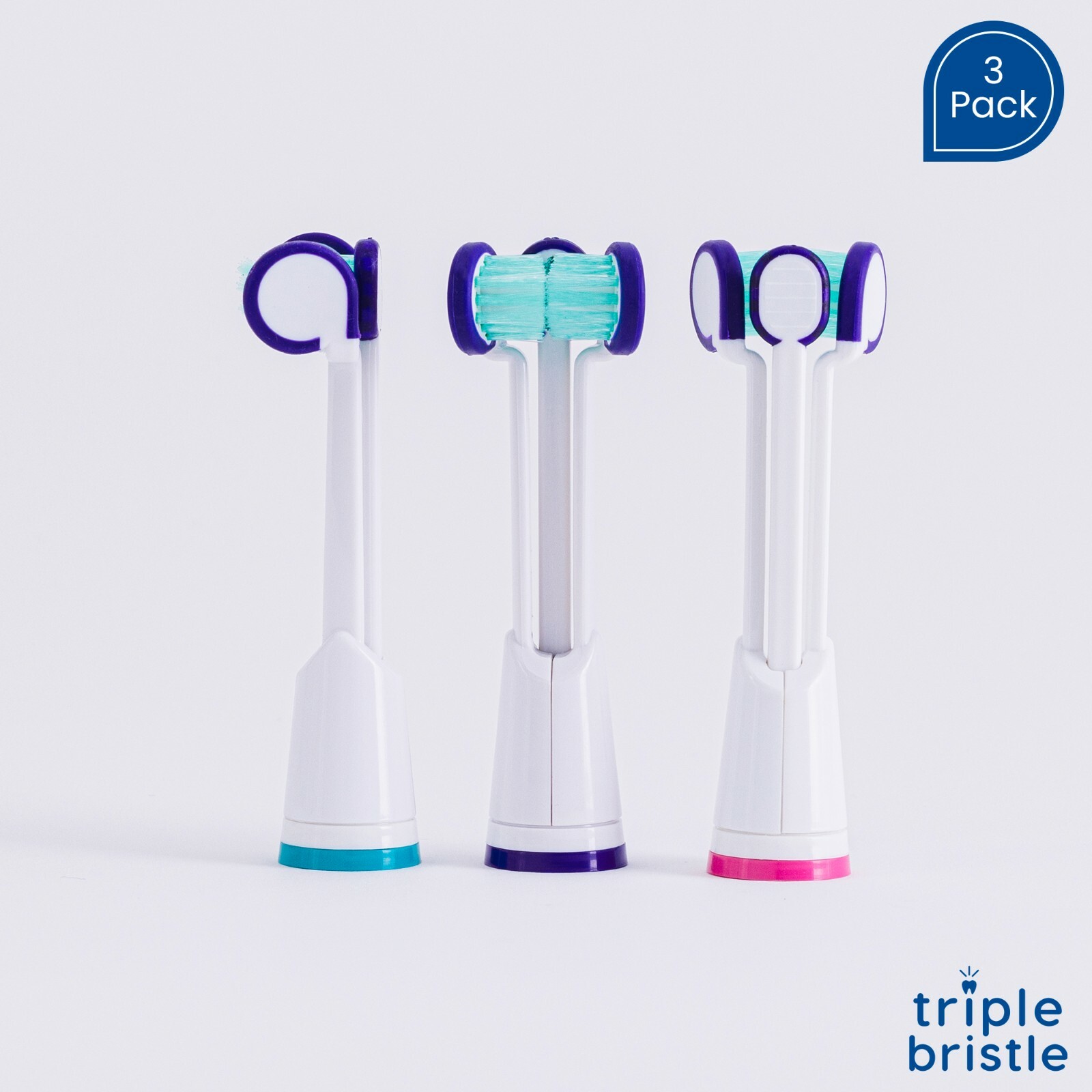 3-sided Replacement Brush Heads Compatible with Sonicare Brand Toothbrushes