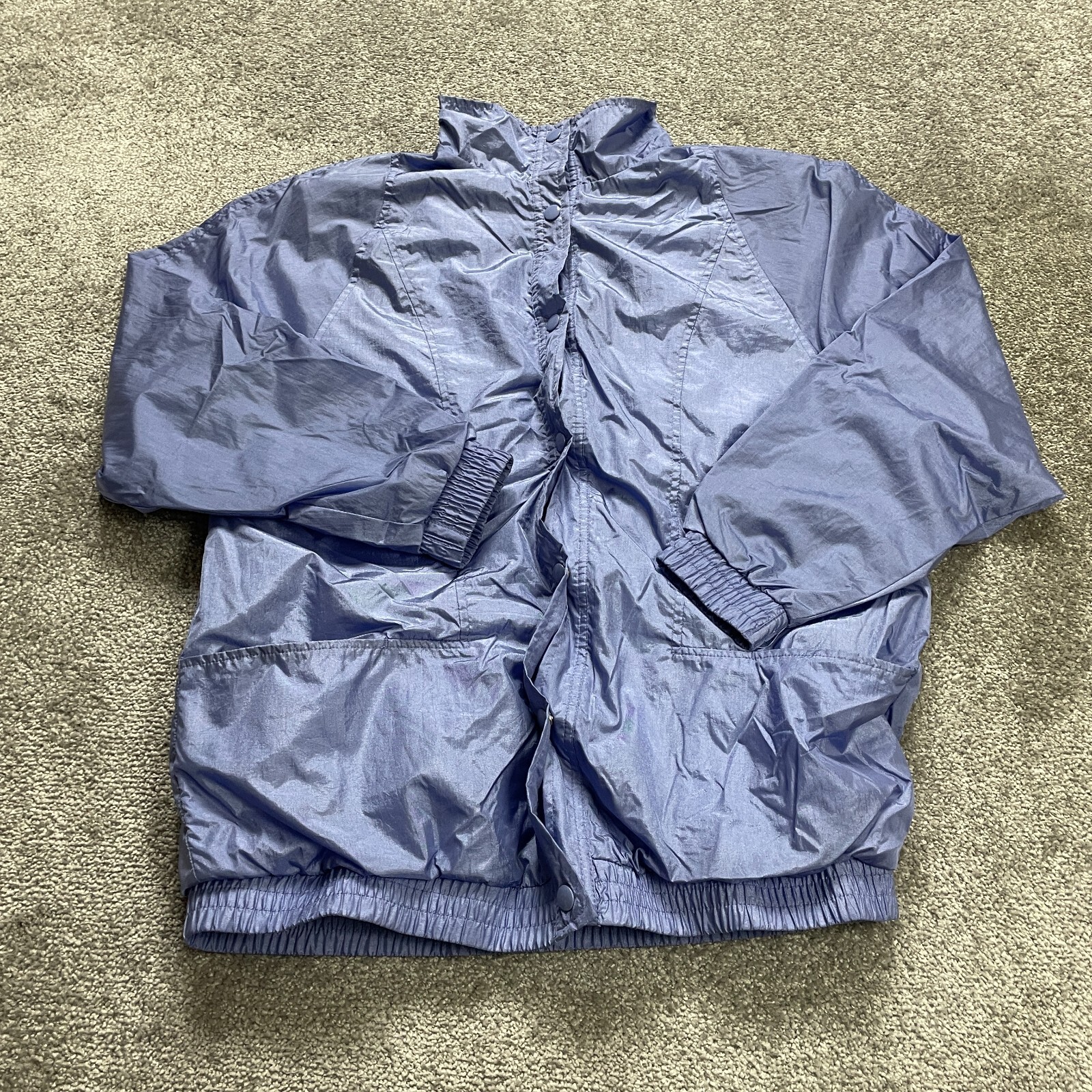 Haband Jacket Womens Medium Blue Full Zip Padded Shoulders Haband Jacket Womens Medium Blue Full Zip Padded Shoulders