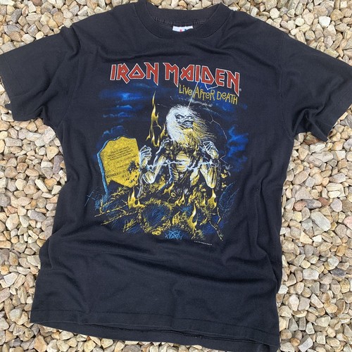 Iron Maiden vintage Tシャツ　Lサイズ RARE Vintage 1985 Iron Maiden Live After Death Band Tour T