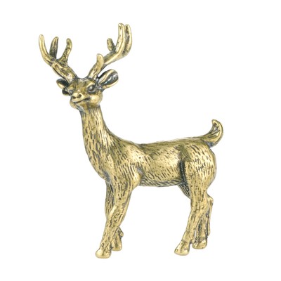 Brass Deer Sculpture Vintage Style Reindeer Decor Elk Ornament Realistic Desk