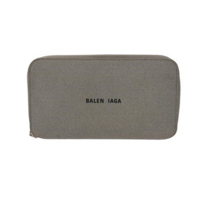 BALENCIAGA Silver Zip-Around Wallet with Hardware, 594290, Unisex, Glitter Mater