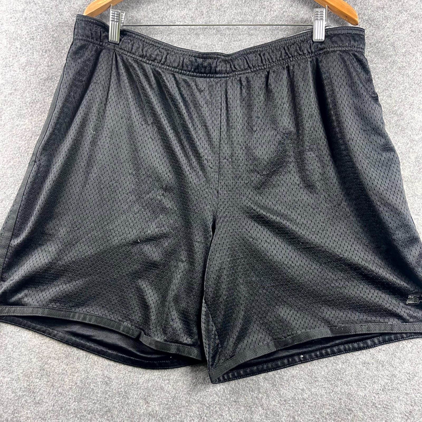 Starter Mens Basketball Shorts Size XL Black Mesh Activewear Elastic Waist Logo