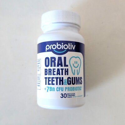 Oral Probiotics for Mouth Bad Breath 7 Billion CFU Probiotiv 30 Count Exp 02/26