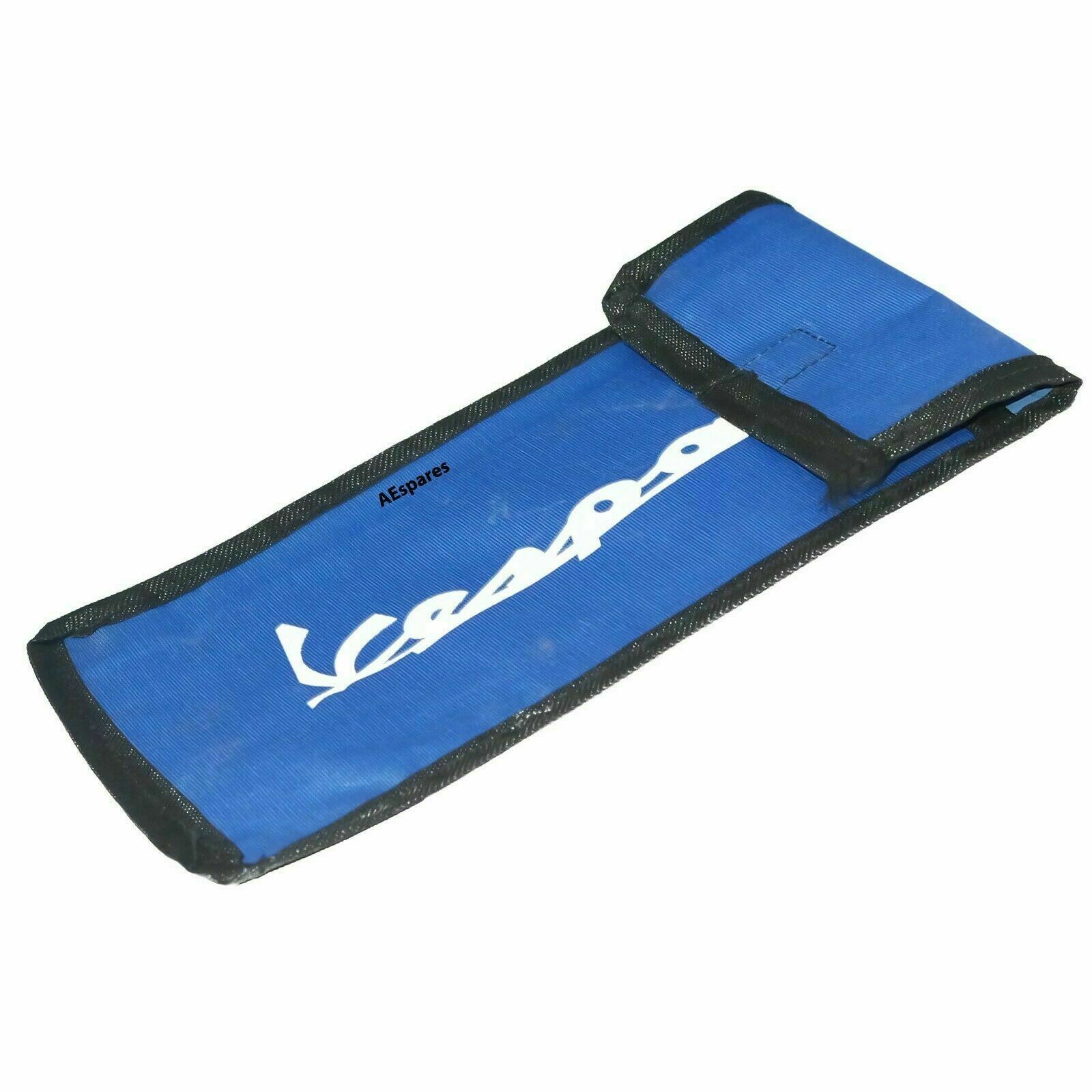 Fits Vespa Heavy Duty Toot Kit Bag Woven Pouch Vespa Logo With Flap Blue 