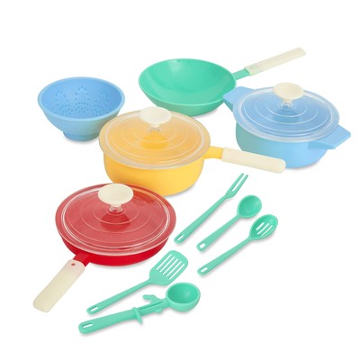 Casdon Pan Set, Toy Pan Set For Children Aged 3+, Pastel Colours Pans And Utensi