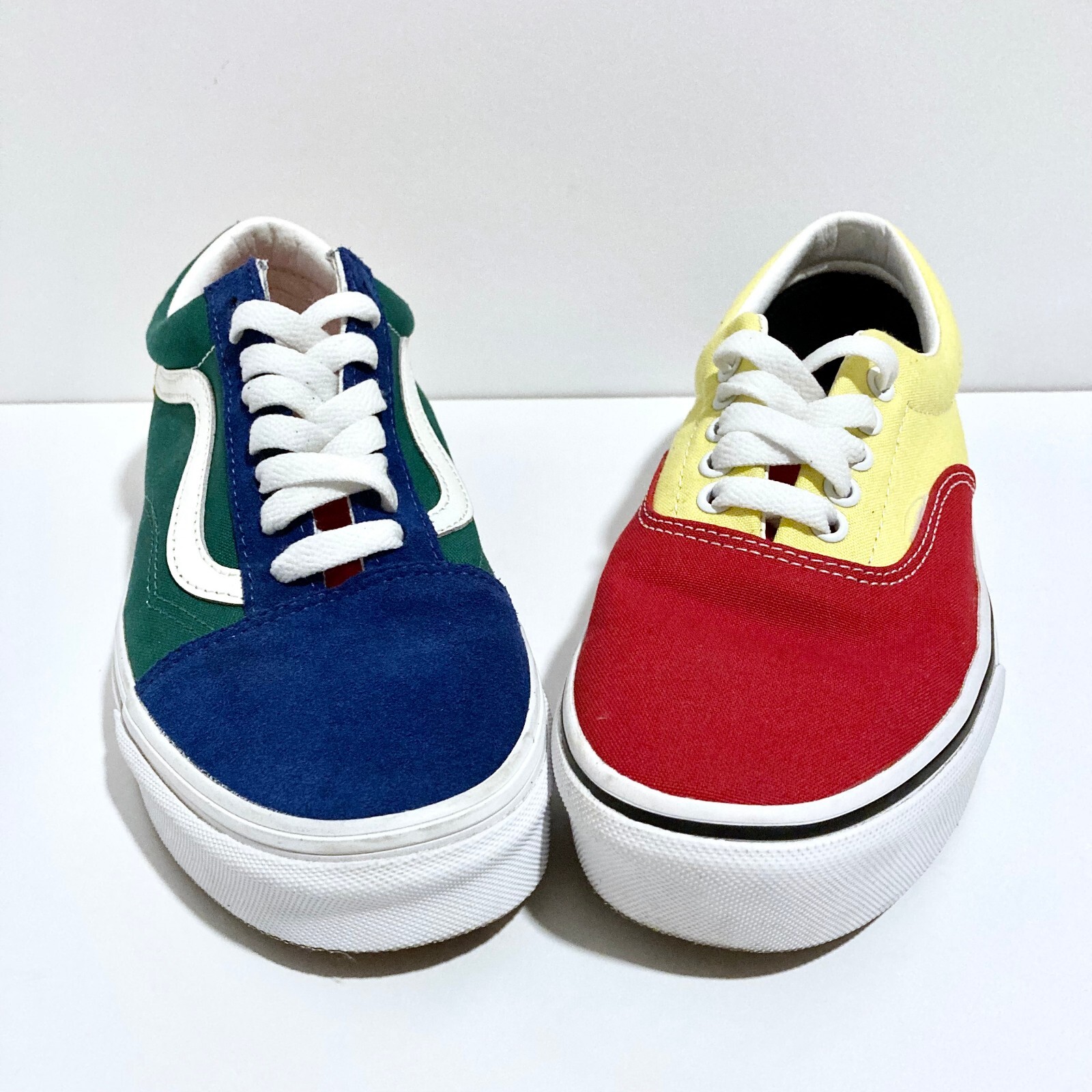 VANS Old Skool Intentionally Mismatched Primary Color Block Sneakers Sz 9 VANS Old Skool Intentionally Mismatched Primary Color Block Sneakers Sz 9