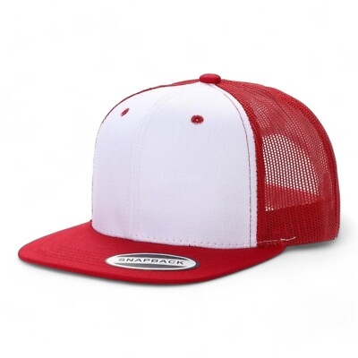 Mesh Trucker Hat Flat Brim Visor Snapback Adjustable Baseball Cap Hip Hop Style