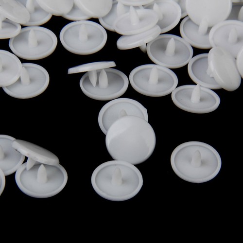100 Set Size 20 T5 White Plastic Resin Press Studs Snap Fasteners