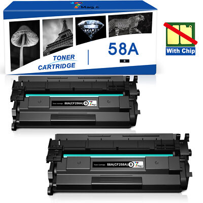 2PK Toner replacement for HP CF258A No Chip LaserJet M404dn M404dw M404n M430f