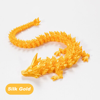 3D Printed Crystal Articulated Dragon Home Office Desktop Fish Tank Fidget Toys