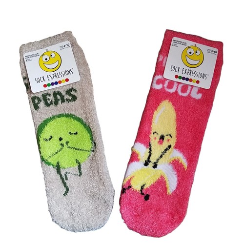Sock Expressions Microvelour Low Cut Sock Inner Peas & Peeling Cool Size 4-10
