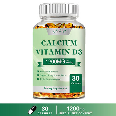 Calcium Vitamin D3 - for Strong Bones & Muscle Support, Gluten Free, Non-GMO