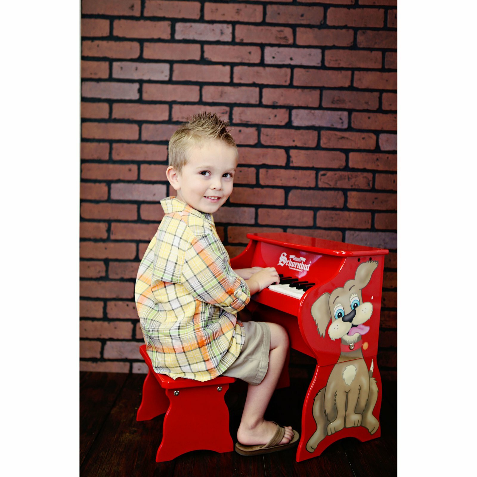 New Kids/Toddlers 25 Key Dog Piano w/ Bench, Red