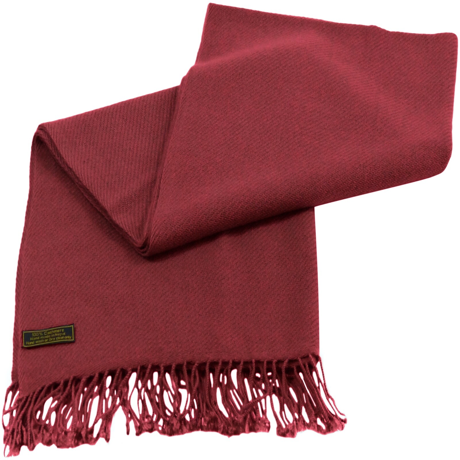 Maroon 100% Cashmere Shawl Pashmina Scarf Wrap Hand Made in Nepal CJ Apparel NEW
