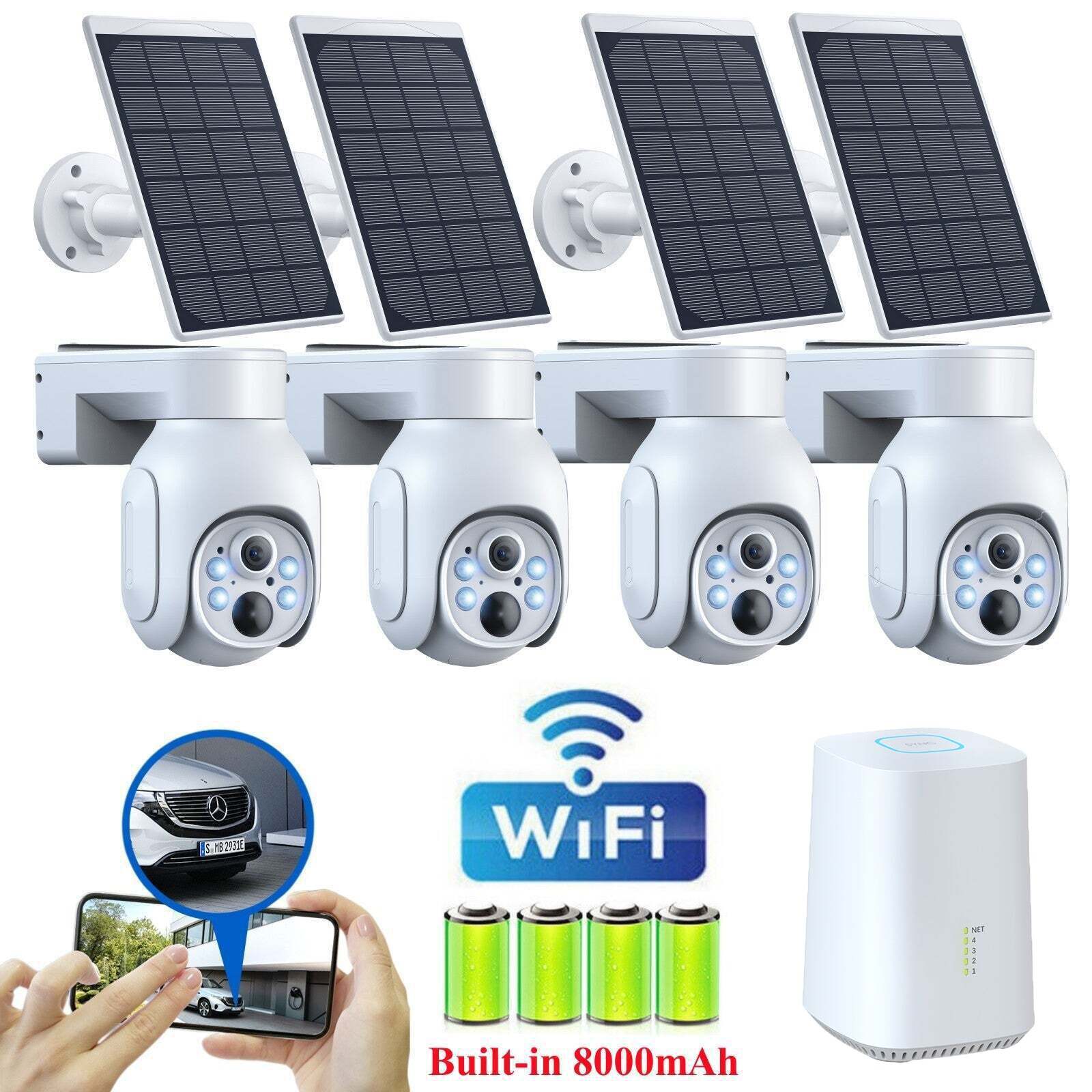 4MP Wireless CCTV Security Camera System Solar & Battery Pow
