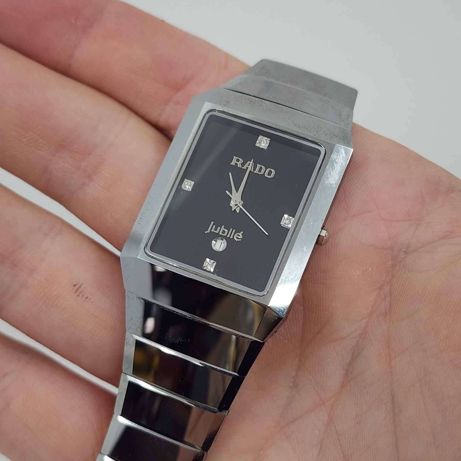 RADO STAINLESS STEELシルバー 腕時計 Rado Integral XL Jubile Ceramic Steel Diamond Dial Men