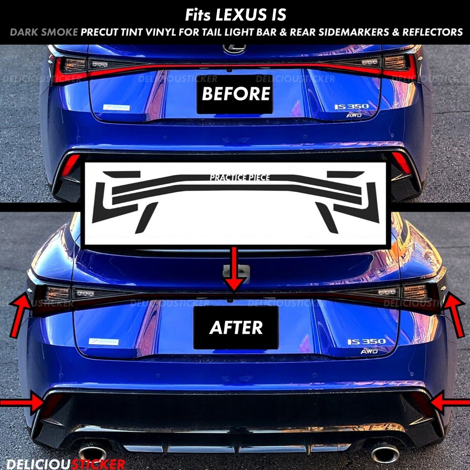 For IS300 IS350 2021-2025 Smoke Tail Light Side Marker For IS300 IS350 2021-2025 Smoke Tail Light Side Marker