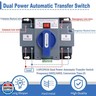 Dual Power Automatic Transfer Switch, 2P 63A 110V Dual Power Generator Changeover Switch 50HZ/60HZ