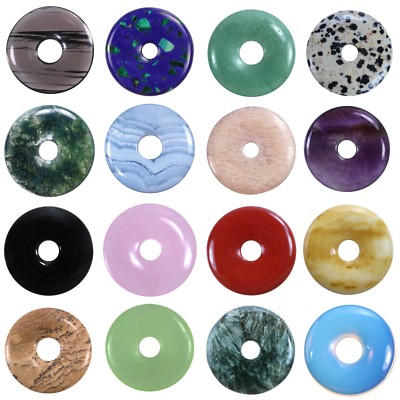 Edelstein Donut Anhänger Ø 30 mm PI Stein große Auswahl Pi Stein Donutstein