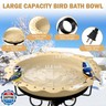 Jvgoo Heated Bird Bath for Outside Winter, Powerful 100W Thermostat Control Heated Bird Baths for Outdoors with 5-Prong Metal Stake, Heated Birdbath Water Heater for Garden Yard Patio Lawn (Khaki)