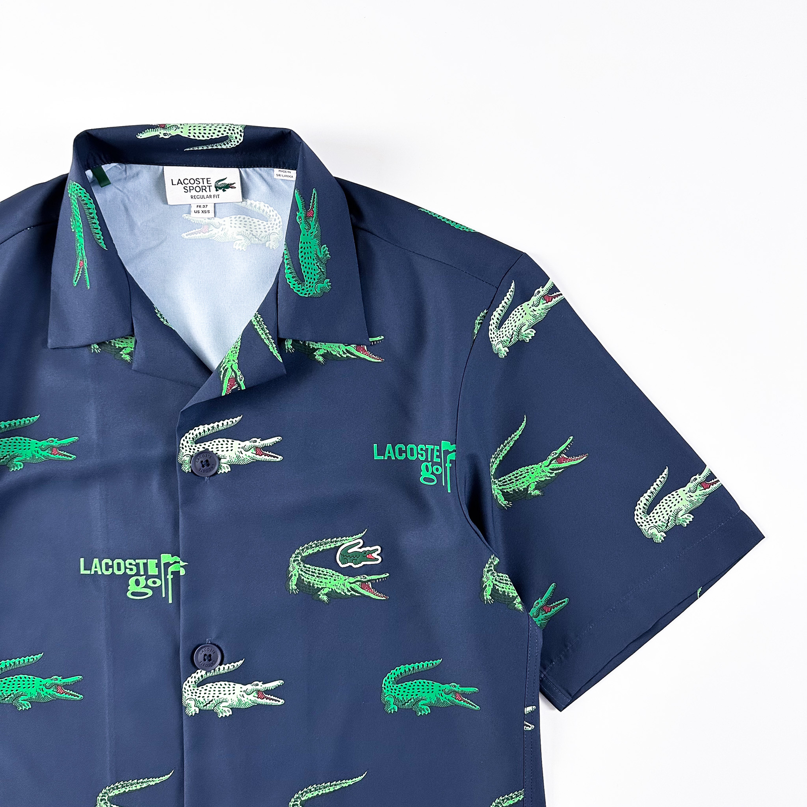 Lacoste Golf Men's Printed Short-Sleeved Shirt Navy Blue CH5619-00 166 RRP  £135 | eBay