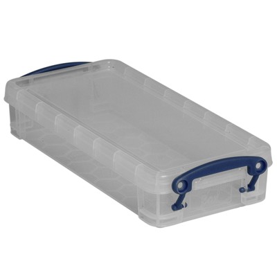Really Useful Box Plastic Storage Box, 0.55 Liter, 8 1/2'' x 4'' x 1 3/4'', Clear