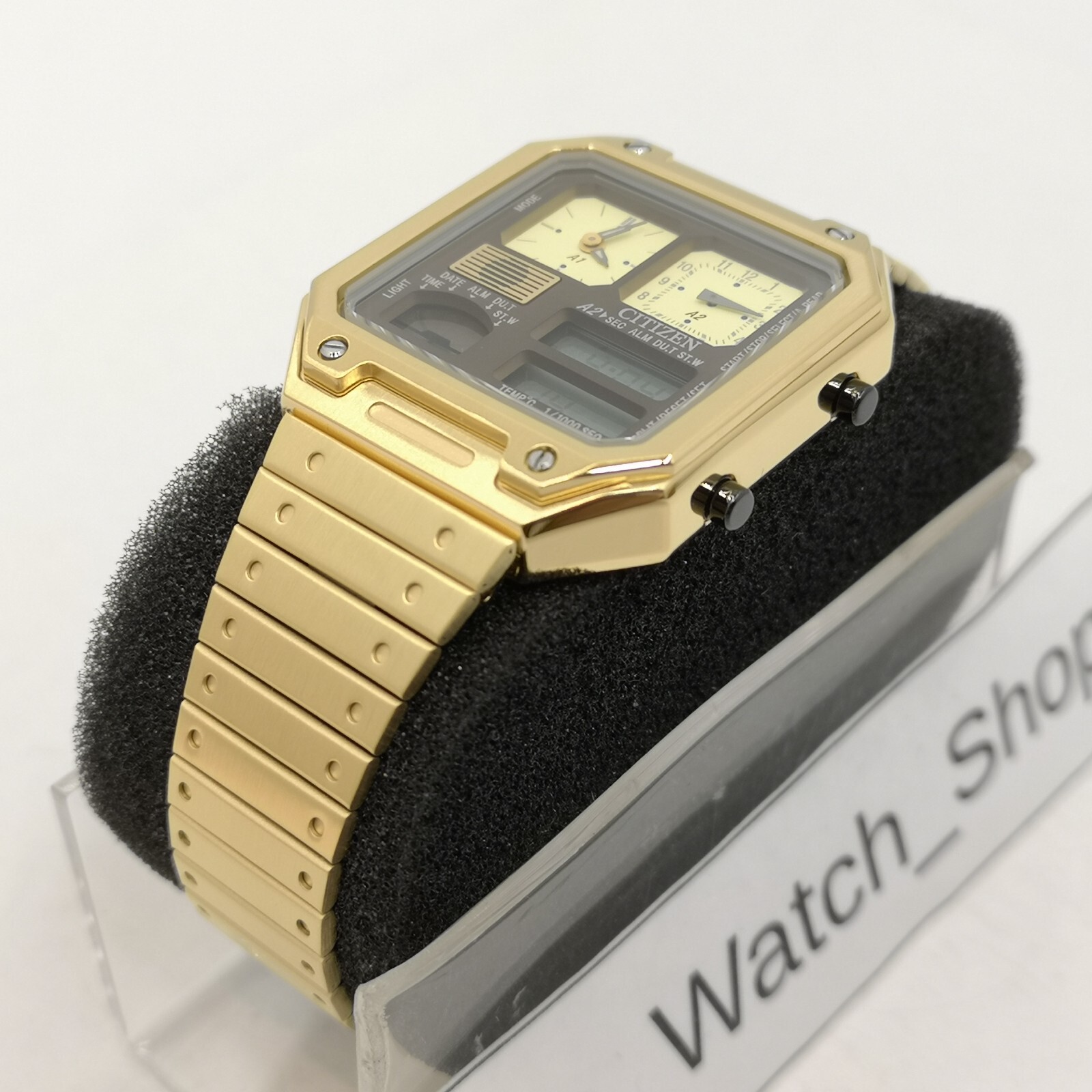 Pre-owned Citizen Record Label Jg2122-60w Gold Chronograph Men's Watch In Box