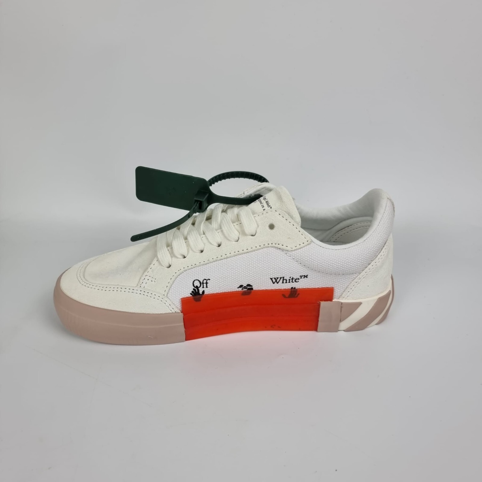 Pre-owned Off-white Vulcanized Women's White And Pink Sneakers Size 38 Us 8