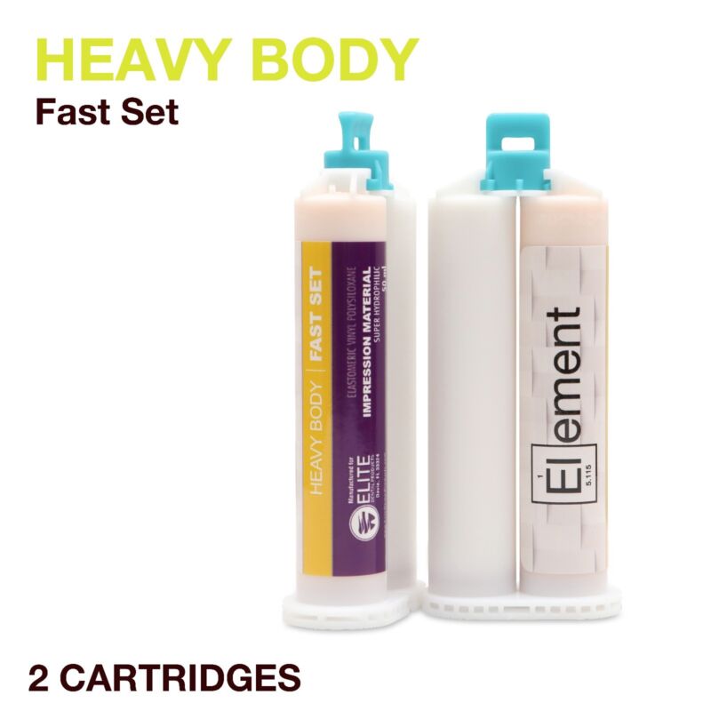 Element Heavy Body Vps Pvs Impression Material Fast Set 2 X 50ml Dental