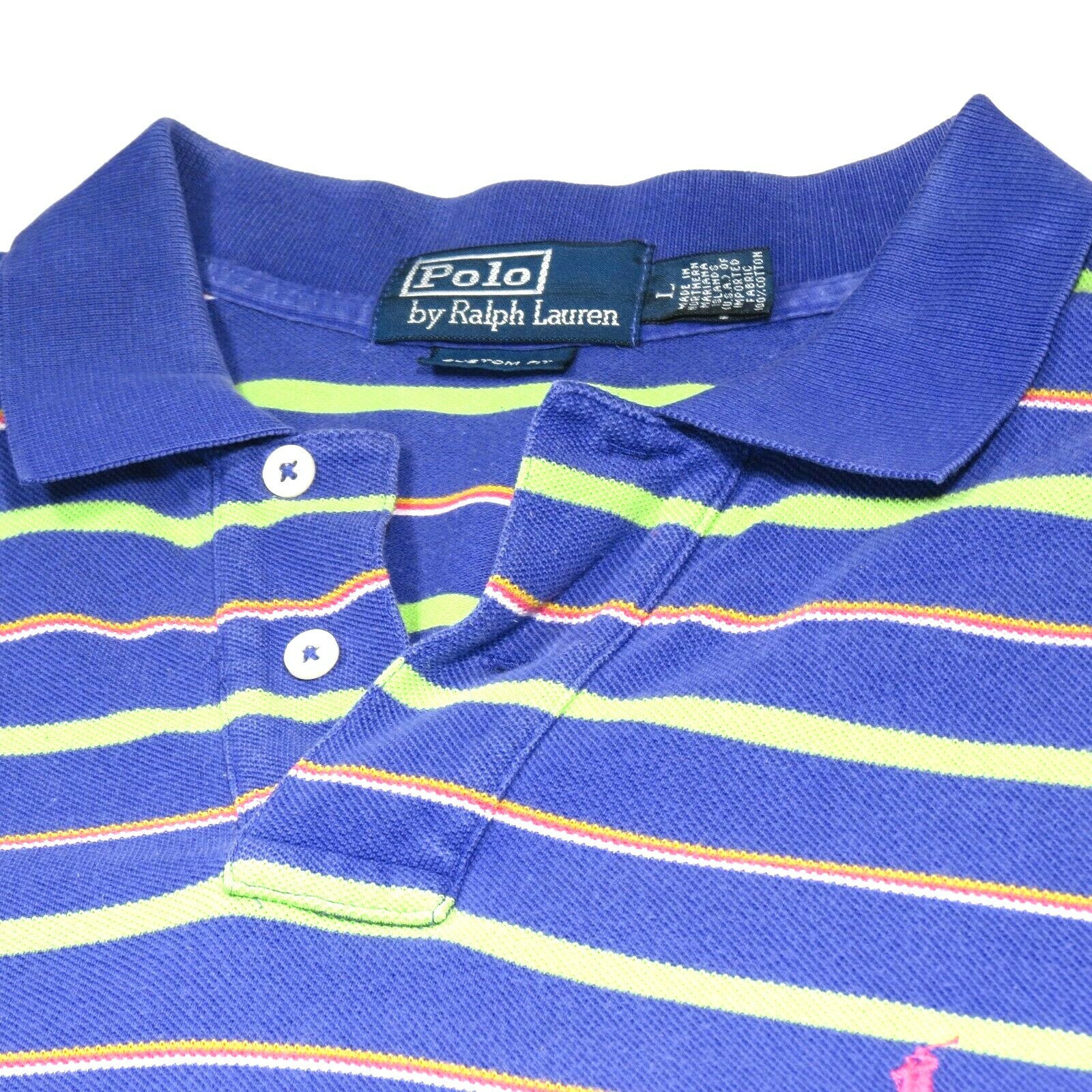 トップス MULTI STRIPE L/S POLO SHIRT Icecream Striped Polo Shirt in Multicolor | SVD USA