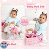 OUOZZZ Soft Baby Doll for 1 Year Old Girl Gifts - Toys for 1+ Year Old Girl Birthday Ideal Baby Valentines Day Gifts Adorable Toddler Girl Toys Tulip Pink 10