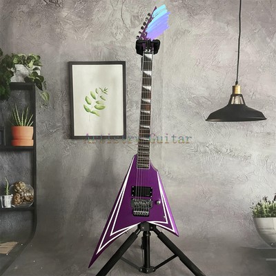 6 String Purple Edwards Alexi Laiho Electric Guitar Solid Body Chrome Hardware