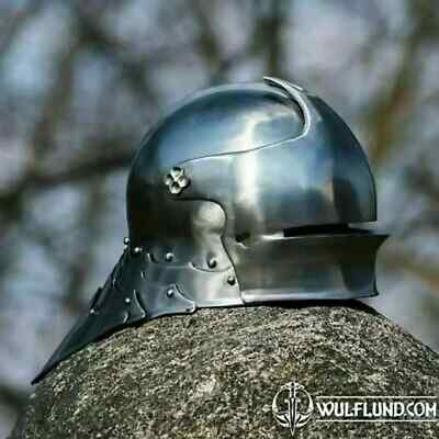 Medieval German Sallet Helmet With Leather armor knight halloween gift item