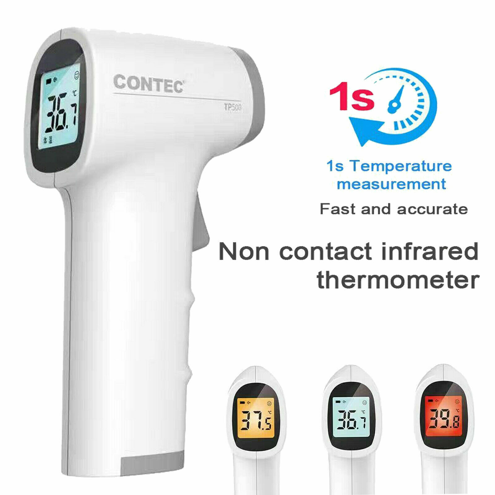 CONTEC Infrared Thermometer Non-contact Temperature Gun Digital IR Temp Meter US
