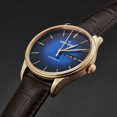 Pre-owned Louis Erard Louiserard Heritage, M, Strp, Blu-d,rgld-b,m A