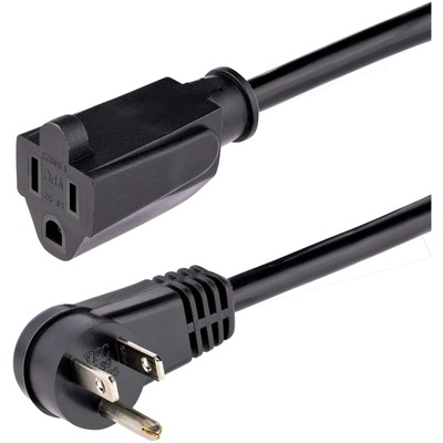 StarTechcom 6ft (2m) Power Extension Cord Right Angle NEMA 515P to NEMA 5
