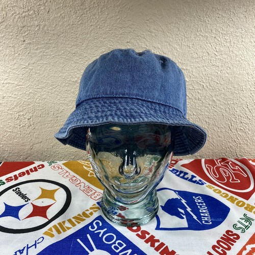 Newhattan Denim Bucket Hat w/ Zipper Pouch VTG 90s | eBay
