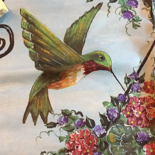 Humming Bird & Flower Garden Holiday Hand painted Touch Impressions NCE Flag