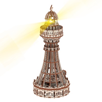 Mr. Playwood Eco-Light Stormy Lighthouse 3D Wooden Puzzle Constructor-217 Pieces
