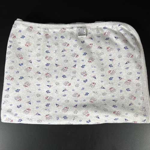 Heather Gray Blue Red Cotton Lovey Security