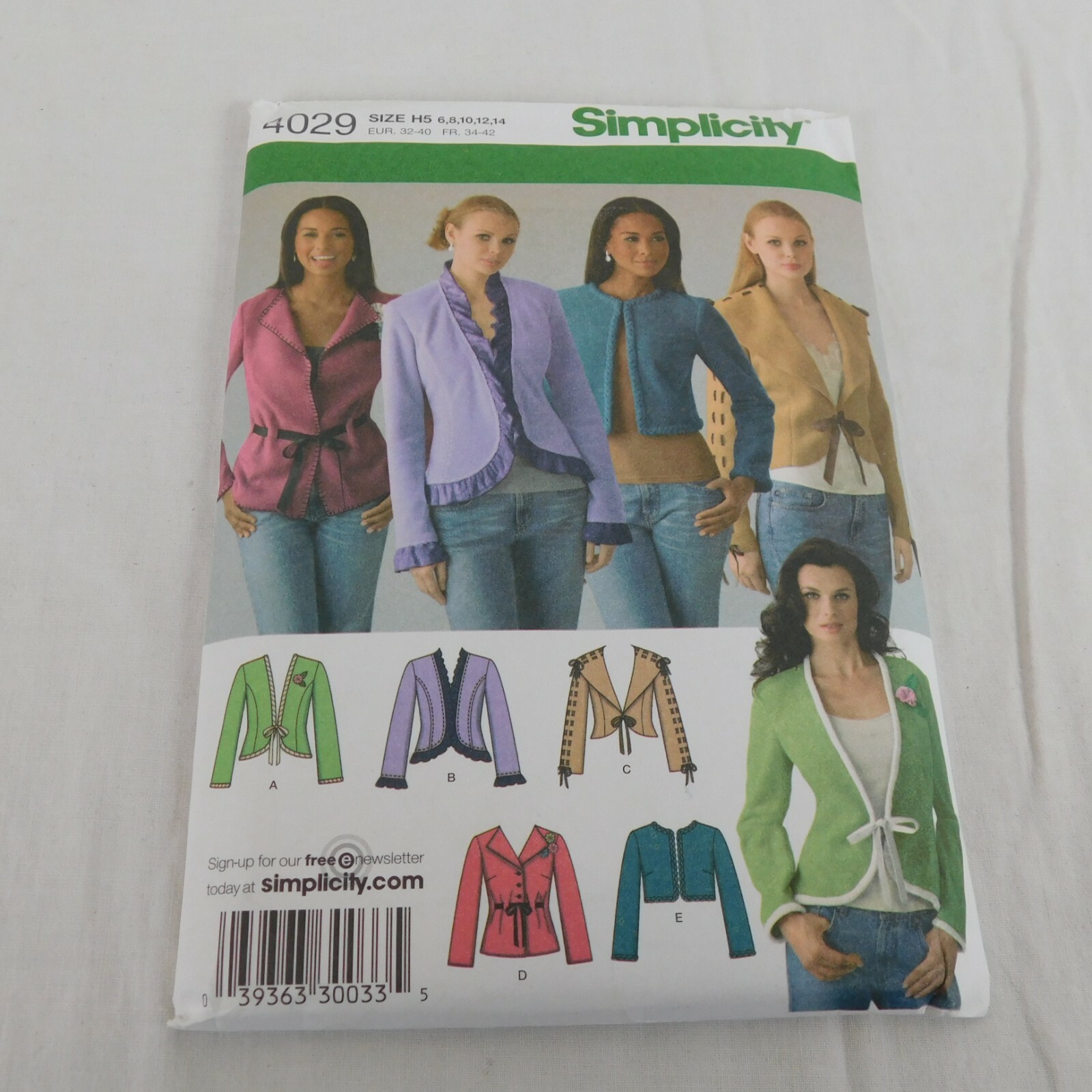 Simplicity Sewing Pattern 4029 Misses Women Jackets