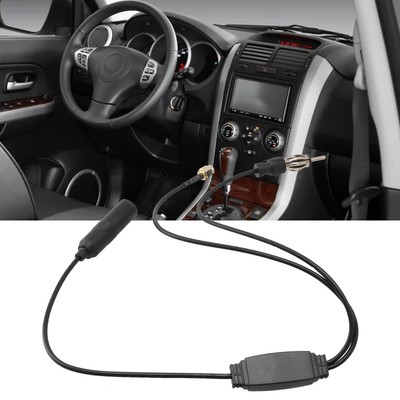 FM/AM DAB + Car Radio Active Antenna Aerial Splitter Adapter Cable,SMA Converter